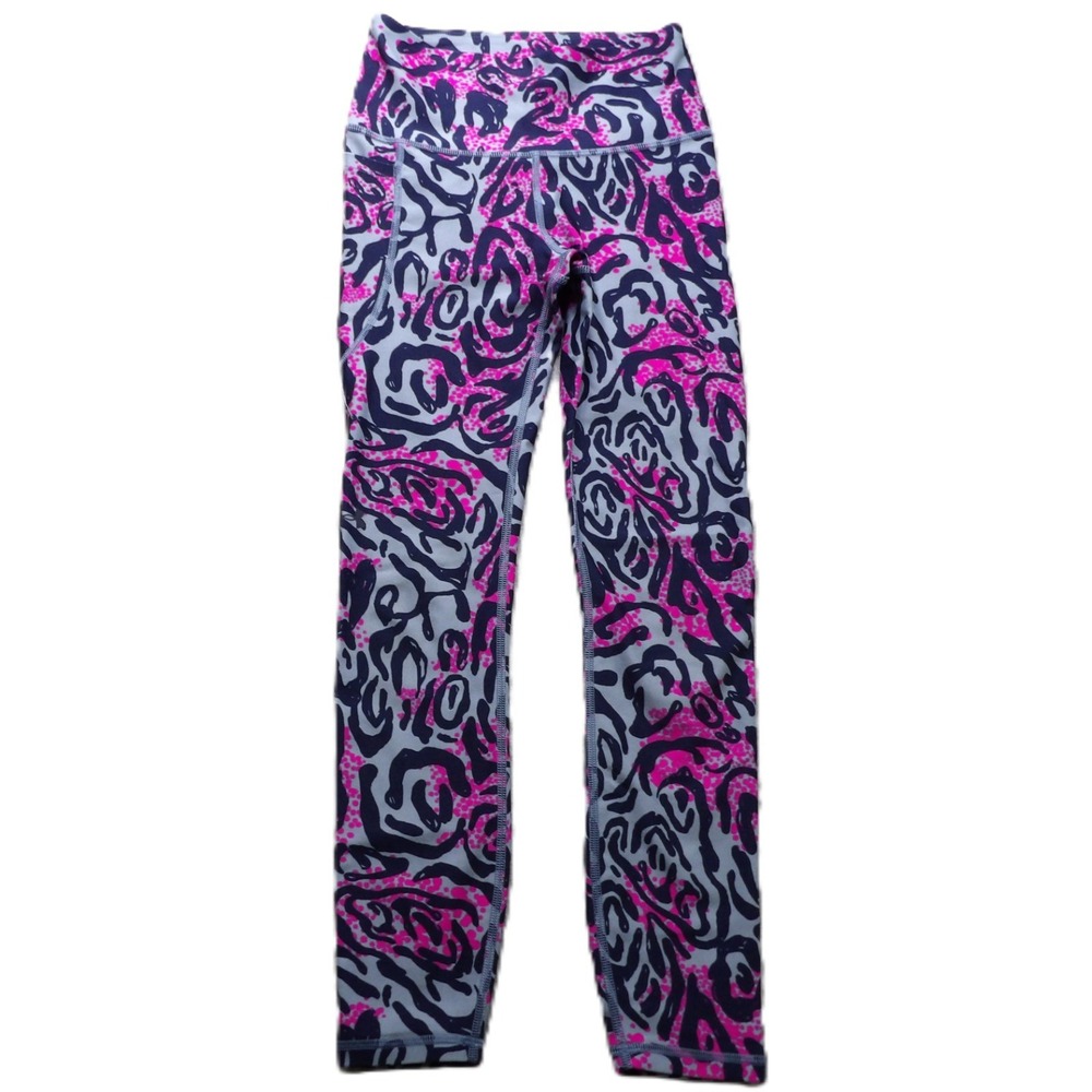 Under Armour HeatGear Compression Leggings Women XS Gray Pink Animal Print Yoga